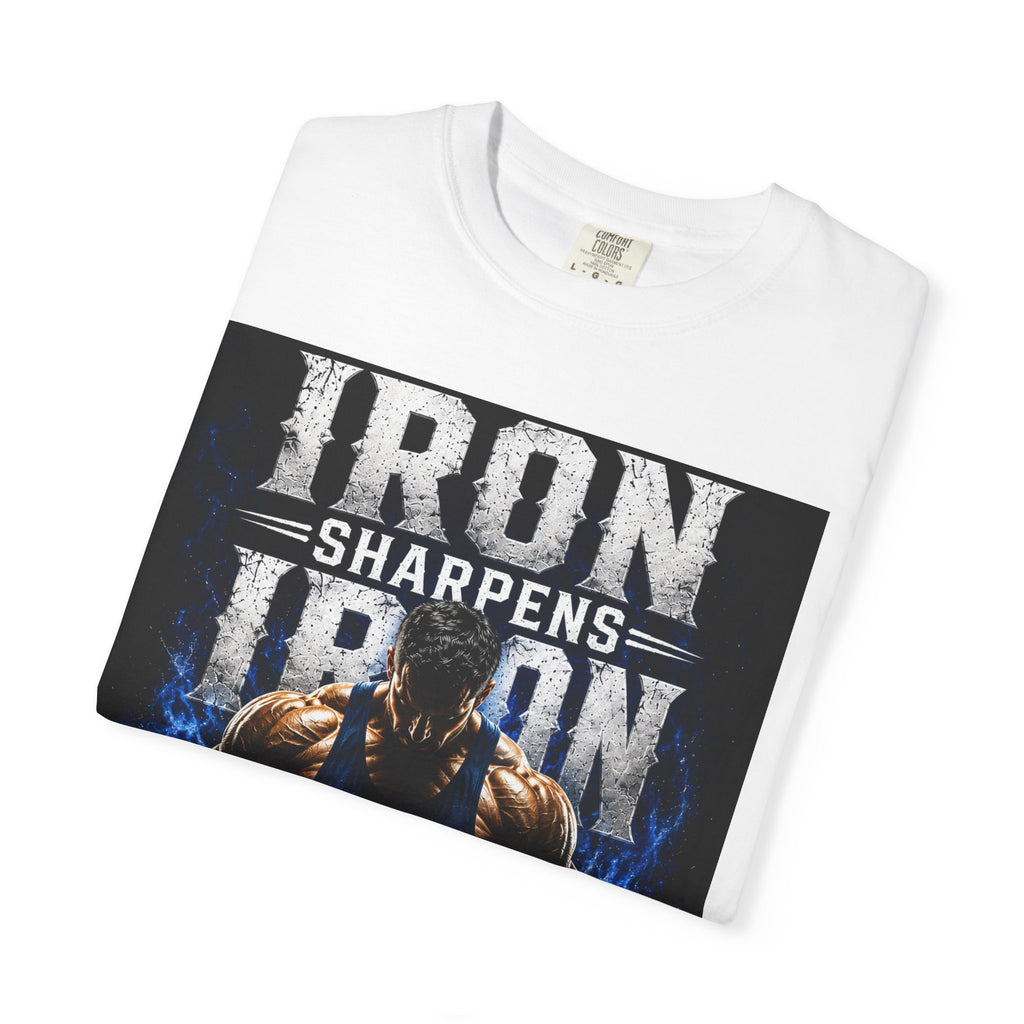 Iron Sharpens Iron Gym T-Shirt — "Iron Sharpens Iron" Motivational Workout Tee