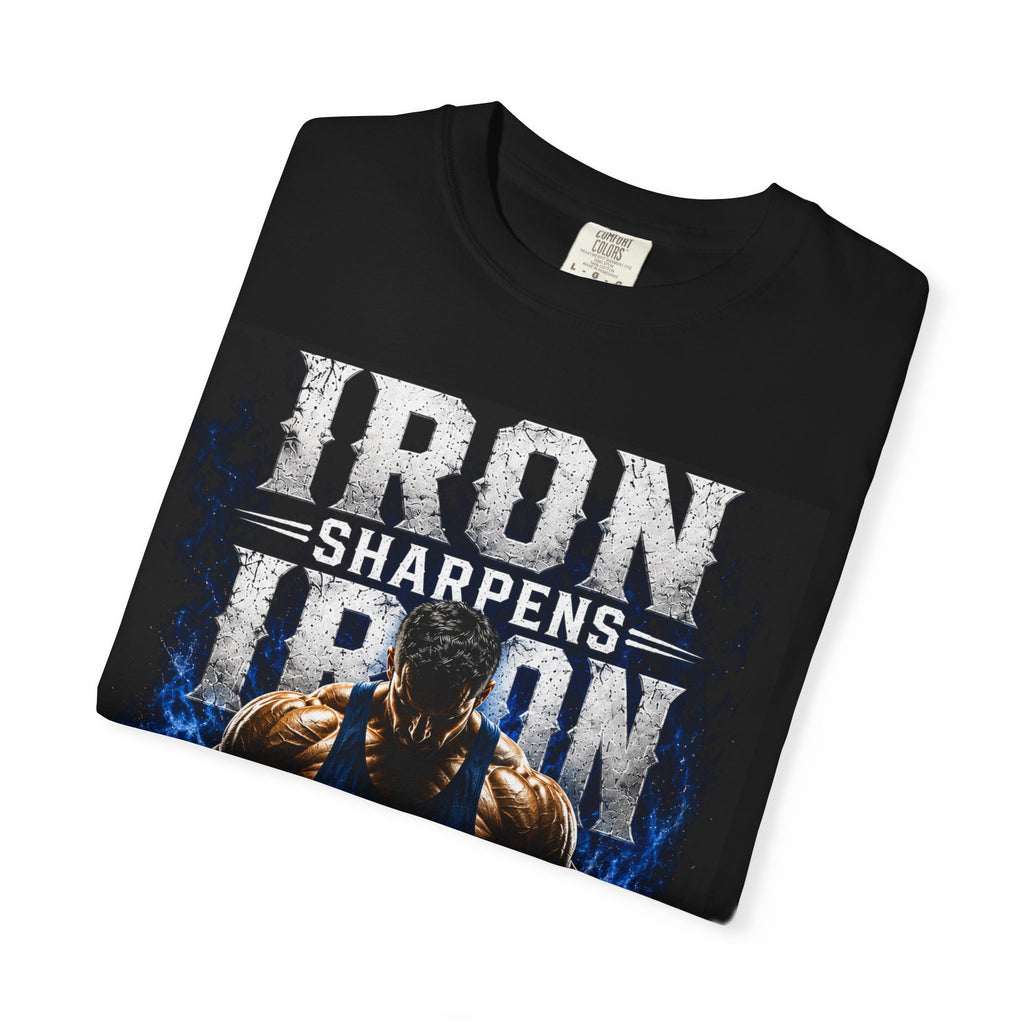 Iron Sharpens Iron Gym T-Shirt — "Iron Sharpens Iron" Motivational Workout Tee
