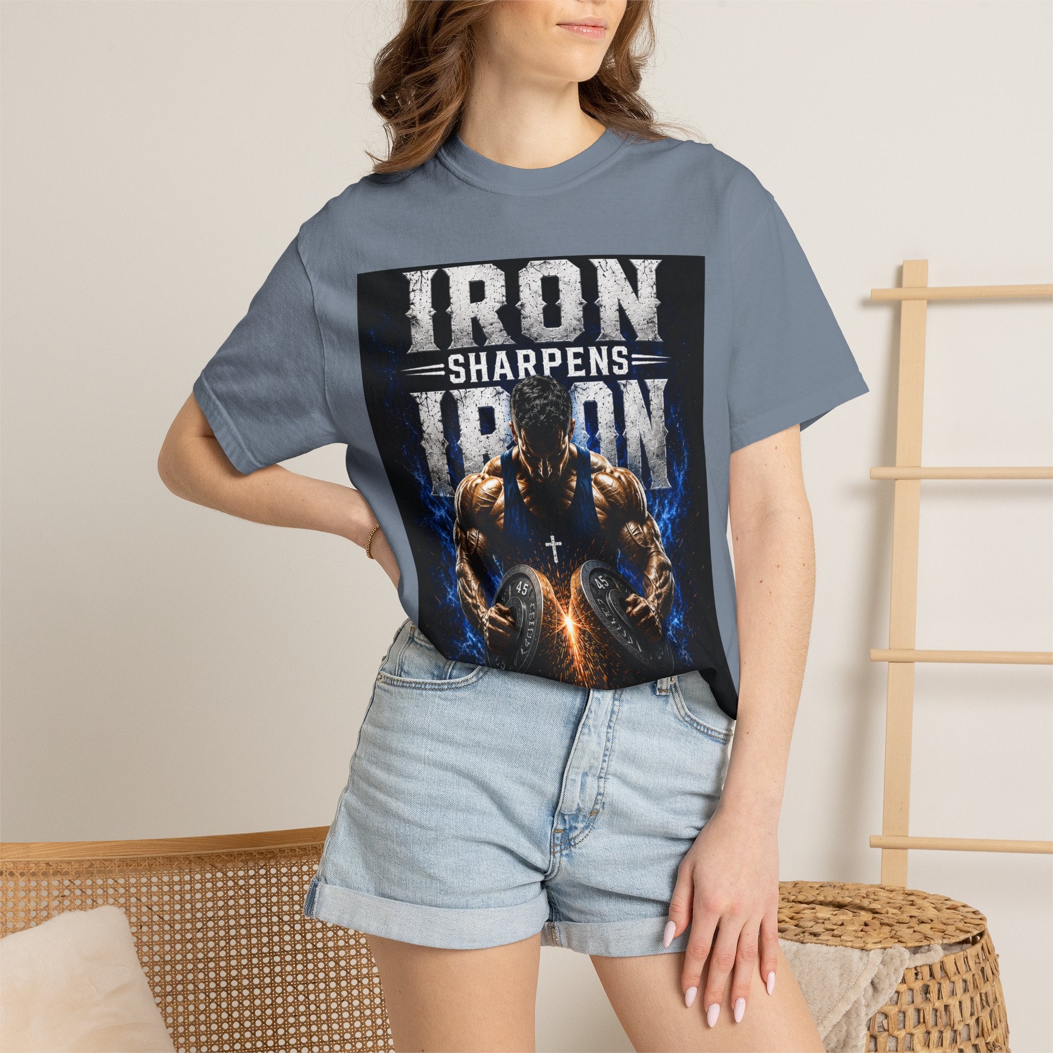Iron Sharpens Iron Gym T-Shirt — "Iron Sharpens Iron" Motivational Workout Tee