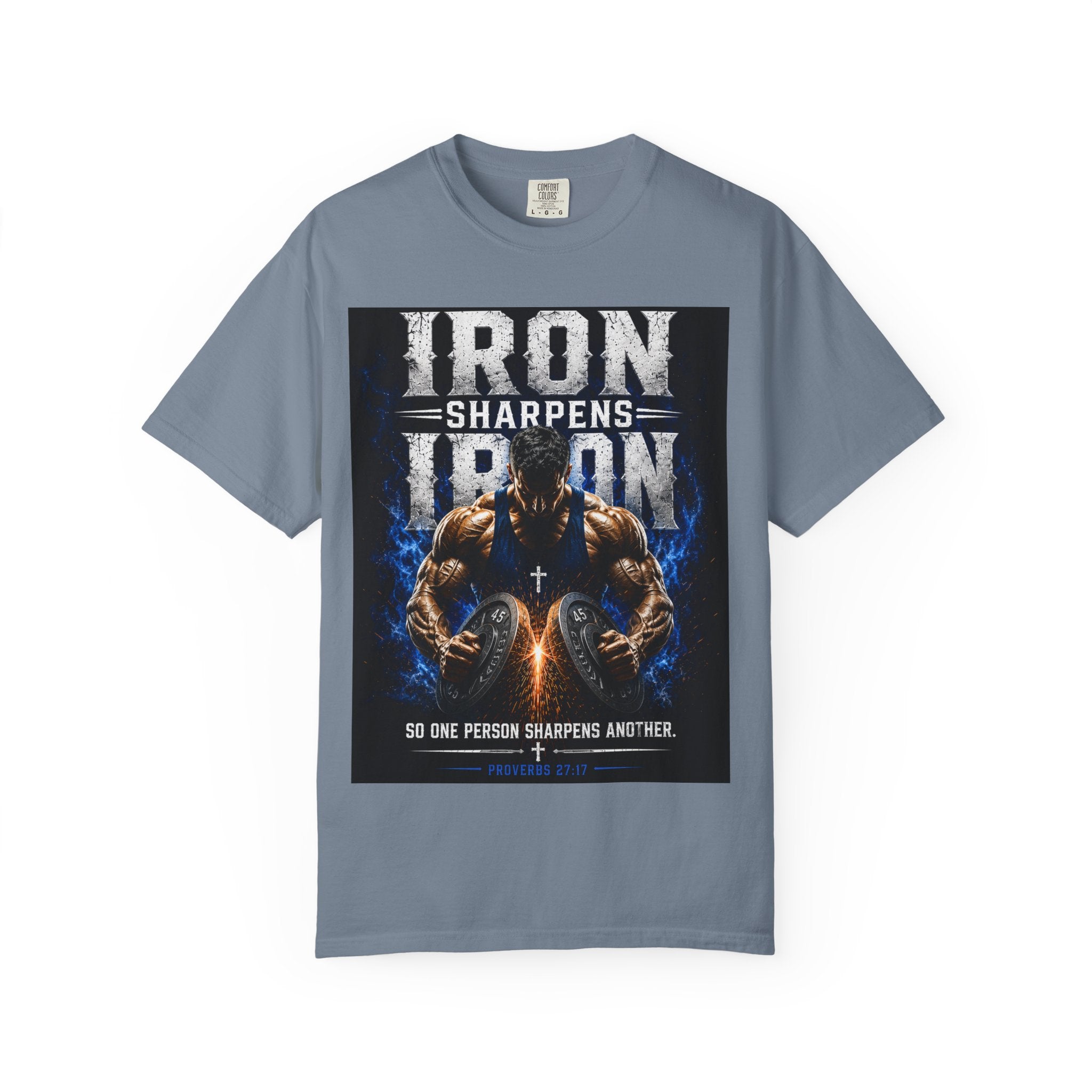 Iron Sharpens Iron Gym T-Shirt — "Iron Sharpens Iron" Motivational Workout Tee
