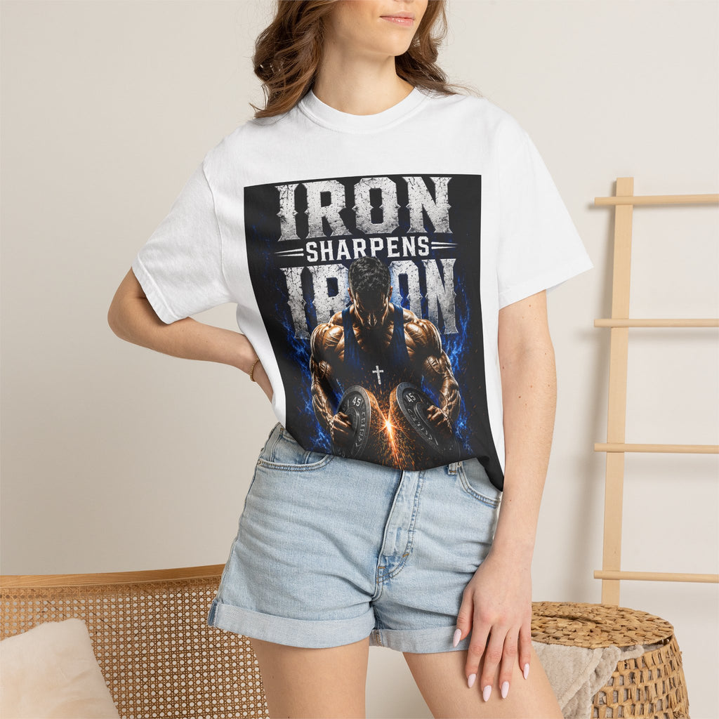 Iron Sharpens Iron Gym T-Shirt — "Iron Sharpens Iron" Motivational Workout Tee