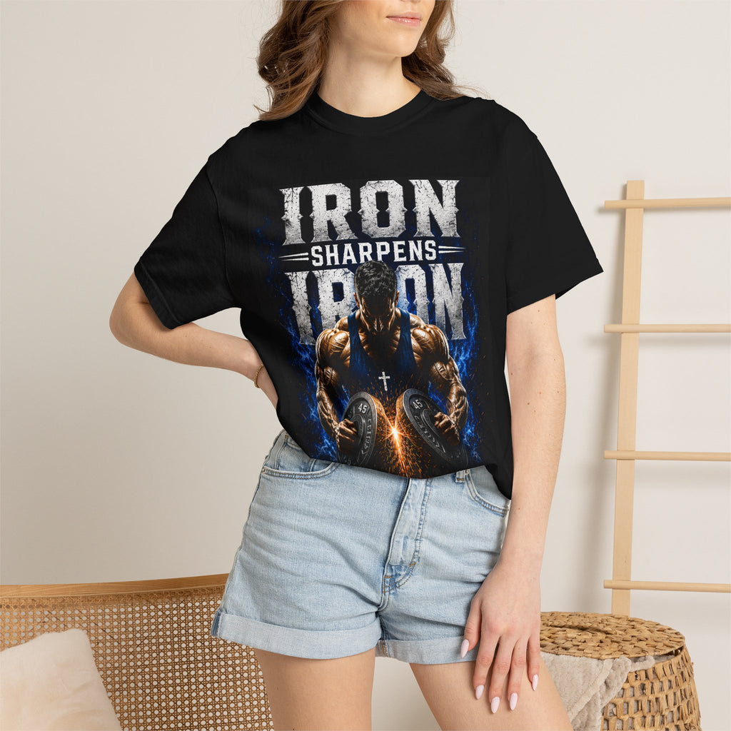 Iron Sharpens Iron Gym T-Shirt — "Iron Sharpens Iron" Motivational Workout Tee