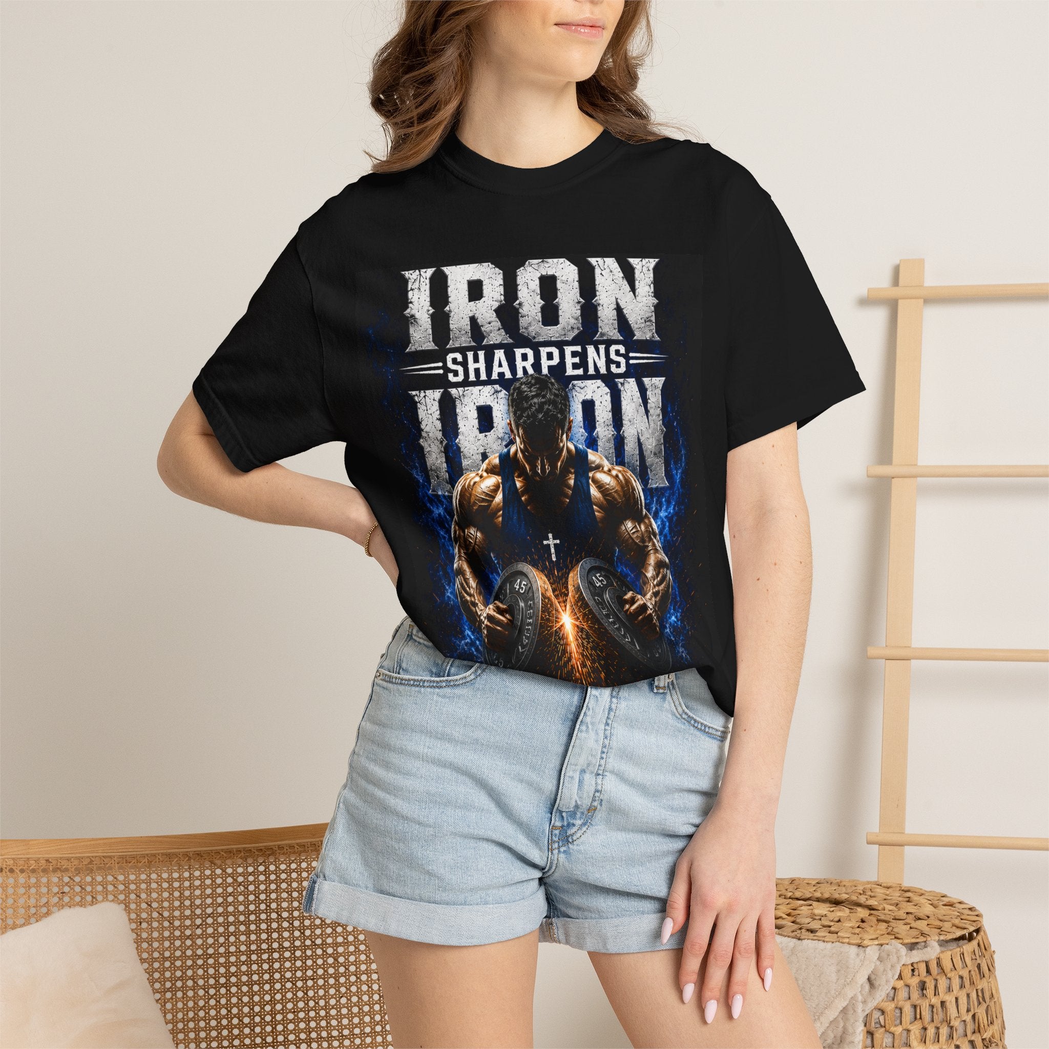 Iron Sharpens Iron Gym T-Shirt — "Iron Sharpens Iron" Motivational Workout Tee