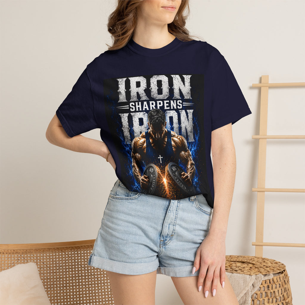Iron Sharpens Iron Gym T-Shirt — "Iron Sharpens Iron" Motivational Workout Tee