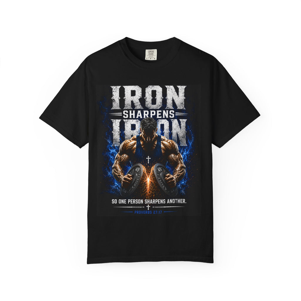 Iron Sharpens Iron Gym T-Shirt — "Iron Sharpens Iron" Motivational Workout Tee