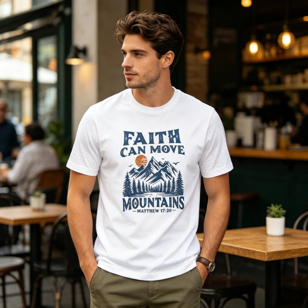 Faith Can Move Mountains Matthew Christian Graphic T-Shirt