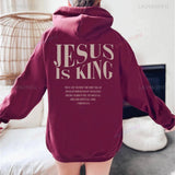 Jesus Is King Sweatshirt Jesus Women Long Seleeve Hoodie thumbnail 2