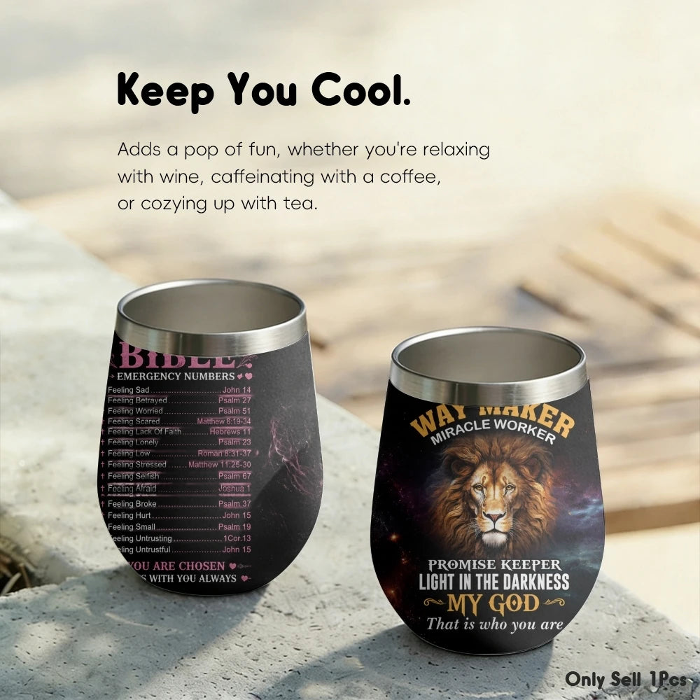 Faith Scripture Print Insulated Stainless Steel Mug
