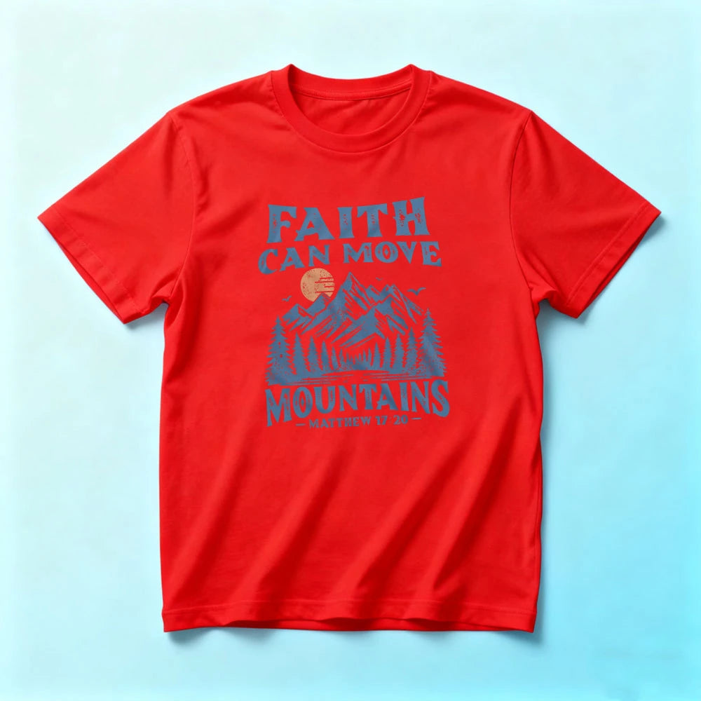 Faith Can Move Mountains Matthew Christian Graphic T-Shirt