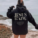 Jesus Is King Sweatshirt Jesus Women Long Seleeve Hoodie thumbnail 1