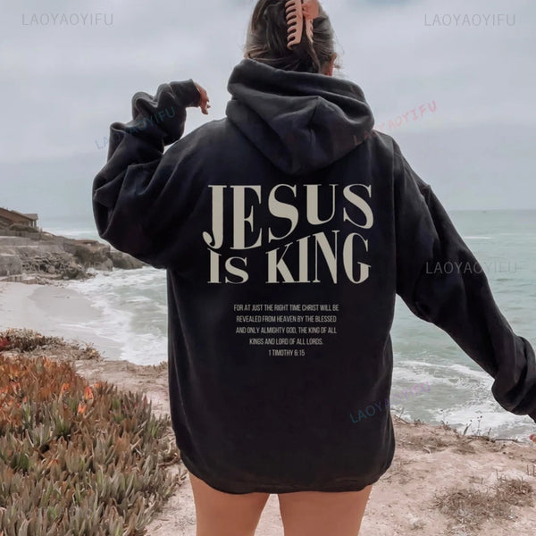 Jesus Is King Sweatshirt Jesus Women Long Seleeve Hoodie
