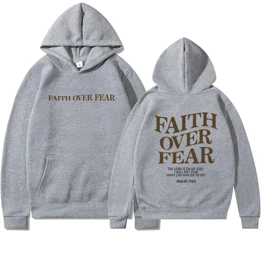 Faith Overcomes Fear - Christian Hooded Sweatshirts