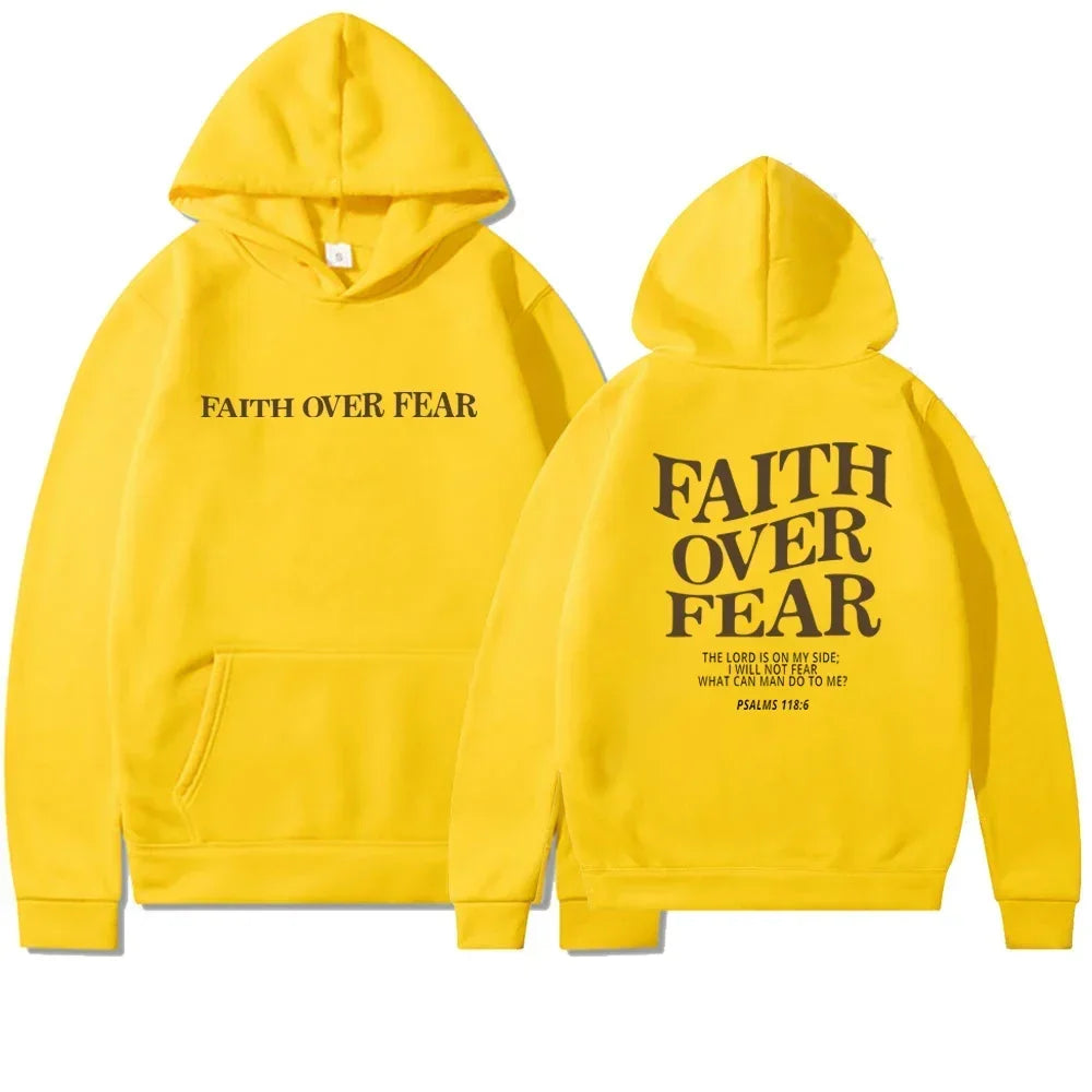 Faith Overcomes Fear - Christian Hooded Sweatshirts