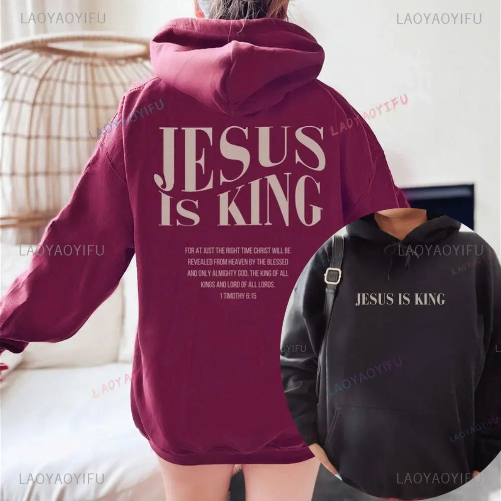 Jesus Is King Sweatshirt Jesus Women Long Seleeve Hoodie