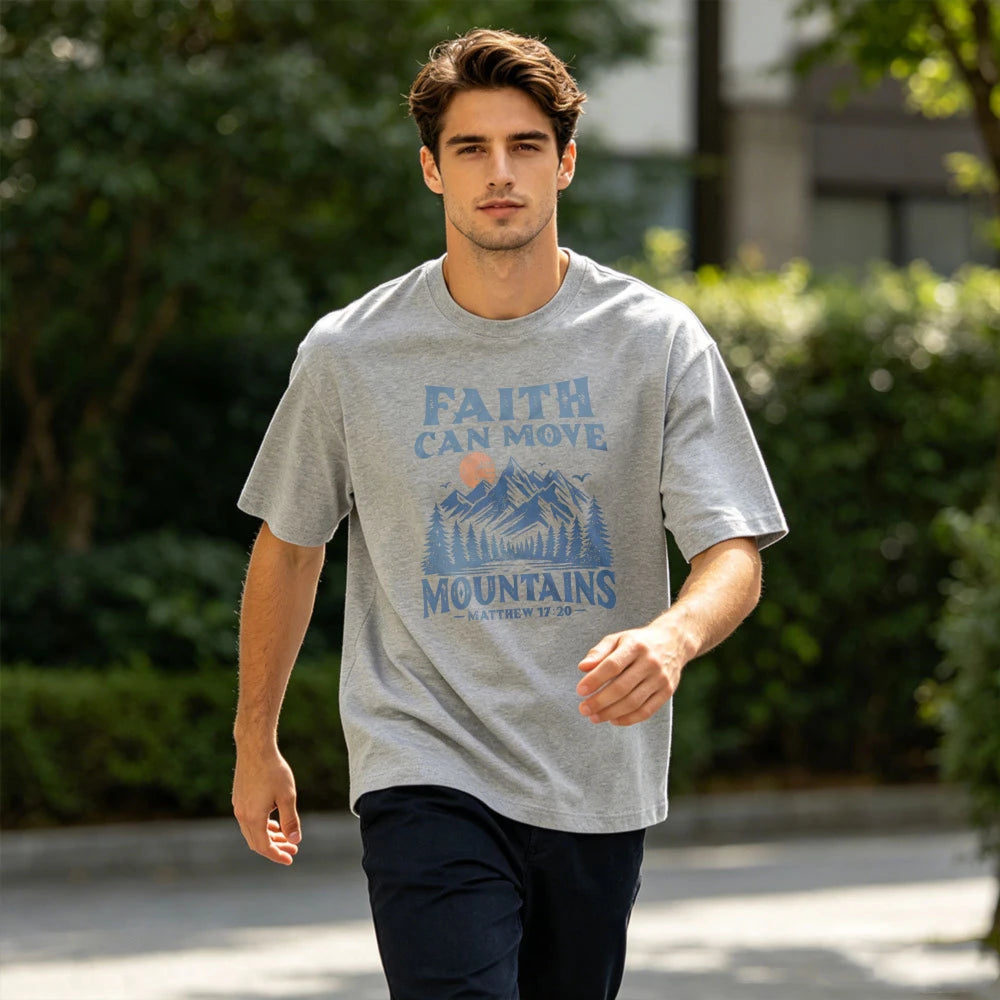 Faith Can Move Mountains Matthew Christian Graphic T-Shirt