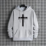 Jesus Cross Printed Men Hoodies thumbnail 1