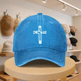 A Men'S Baseball Cap Featuring a Cross Design thumbnail 7