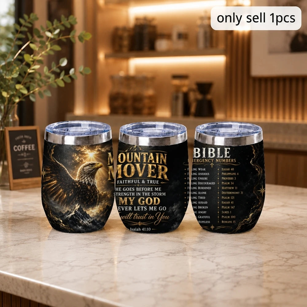 Faith Scripture Print Insulated Stainless Steel Mug